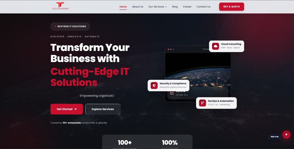 Technosense website preview